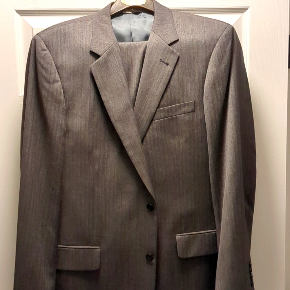 Gray herringbone Jos A Banks suit